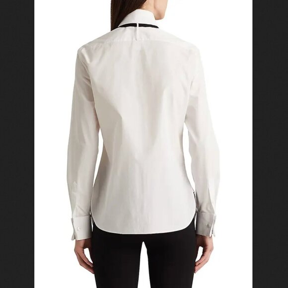 NWOT $995 Ralph Lauren Purple label Cormac Bow White Shirt - Picture 6 of 17